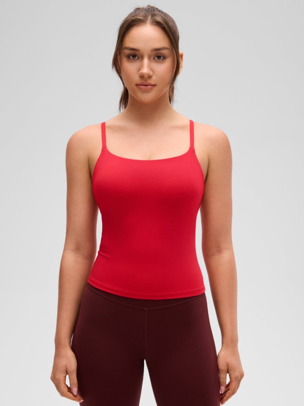 Softretch U Back Waist Length Built in Bra Tank